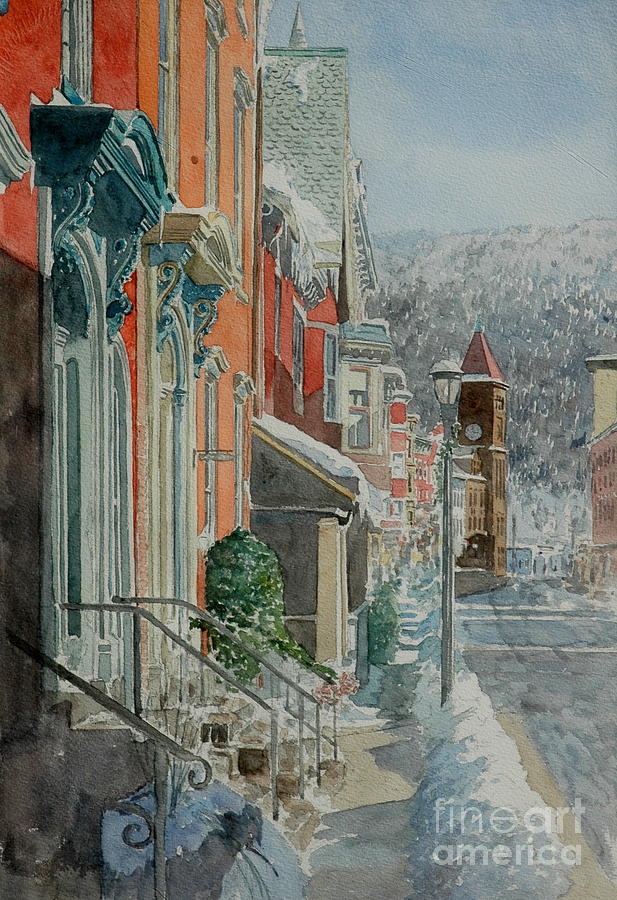 Architecture Painting - Jim Thorpe, Snow by Anthony Butera