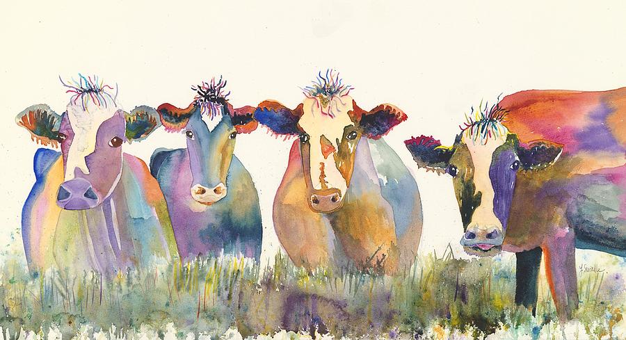 Cows Painting - Jimbos Girls by Linda Swindle Cows Painting - Jimbos Girls by Linda Swindle