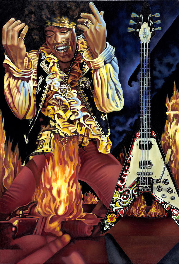 Jimi Painting by Cal Dray Dellaria - Pixels