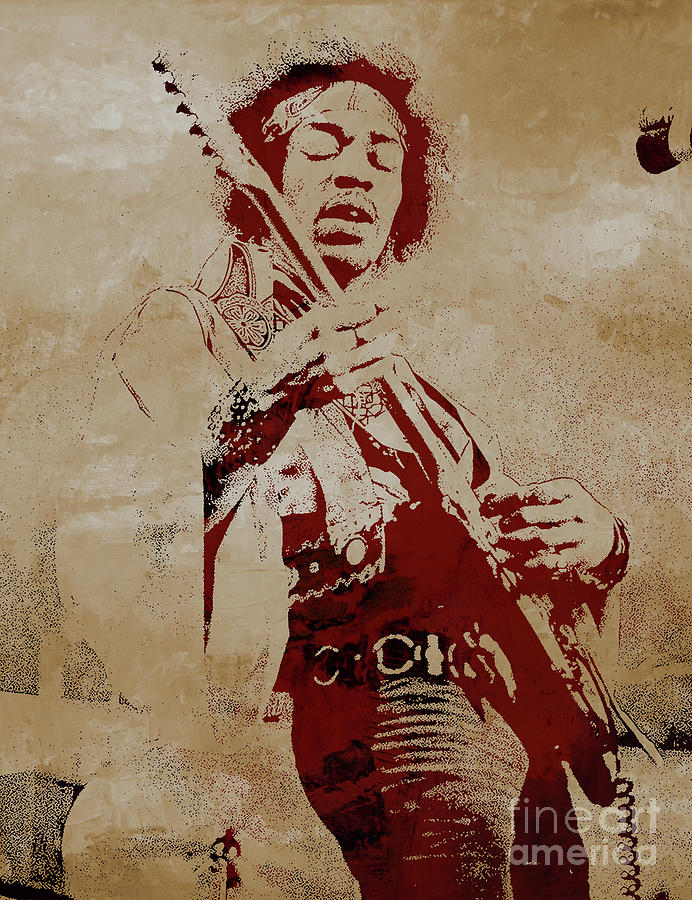 Jimi Hendrex The Legend  Painting by Gull G