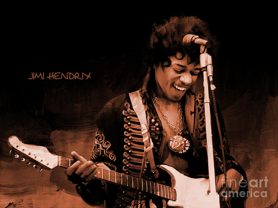 Jimi Hendrix 02 Painting by Gull G
