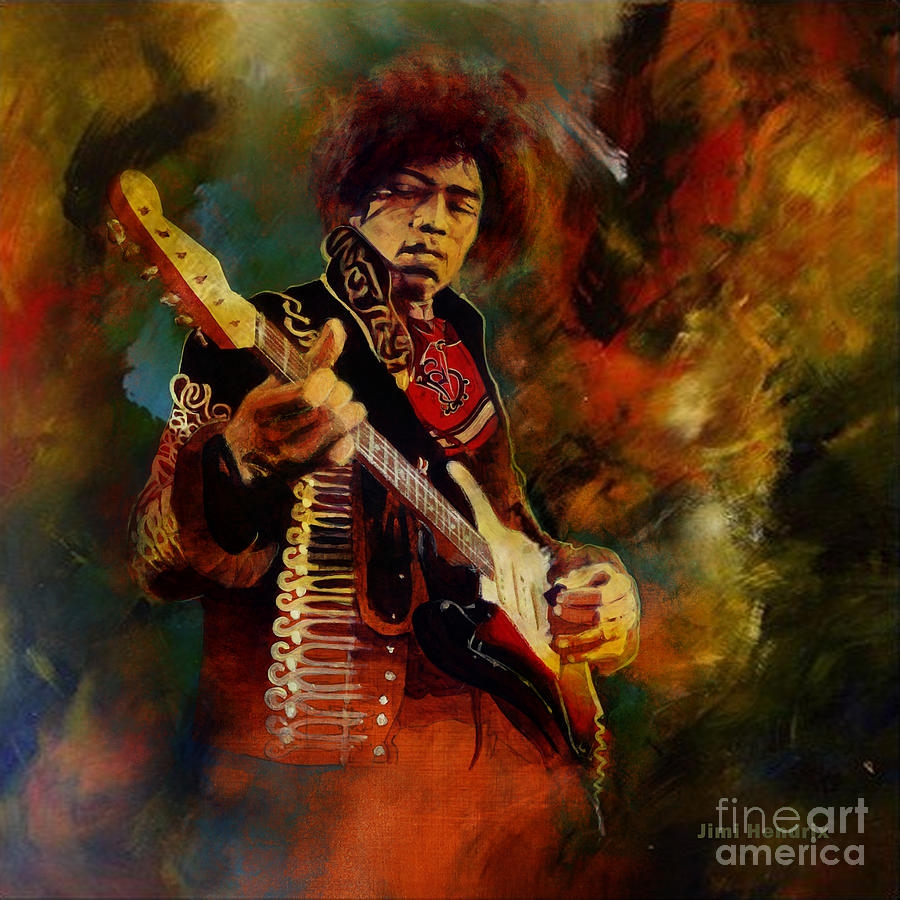 Jimi Hendrix 03 Painting by Gull G