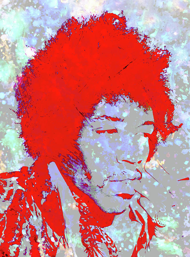 Jimi Hendrix 4c Mixed Media by Brian Reaves