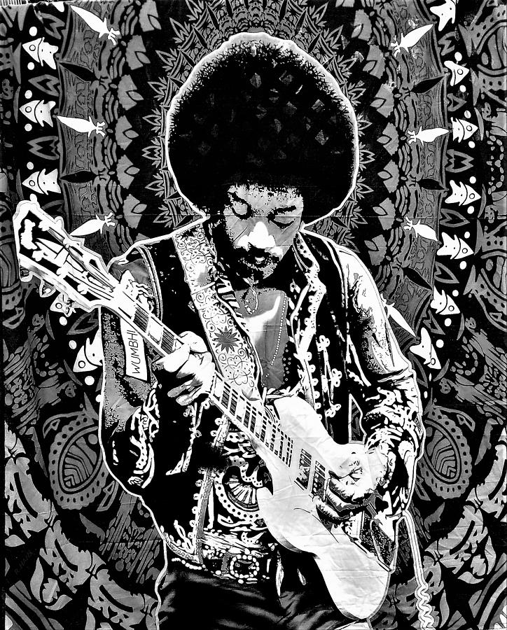 Jimi Hendrix B W Photograph by Rob Hans