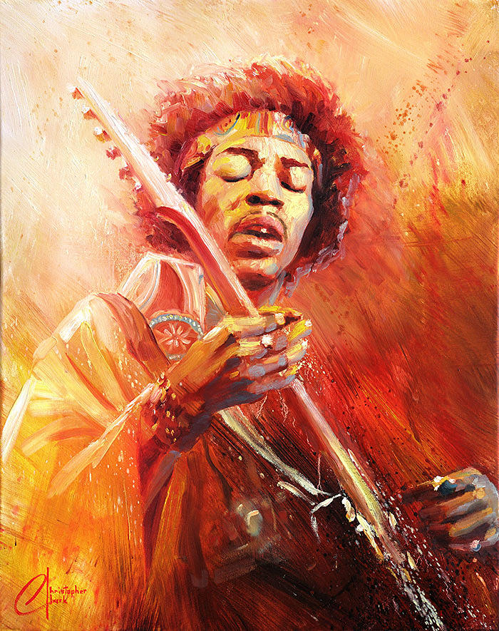 Jimi Hendrix Painting by Christopher Clark