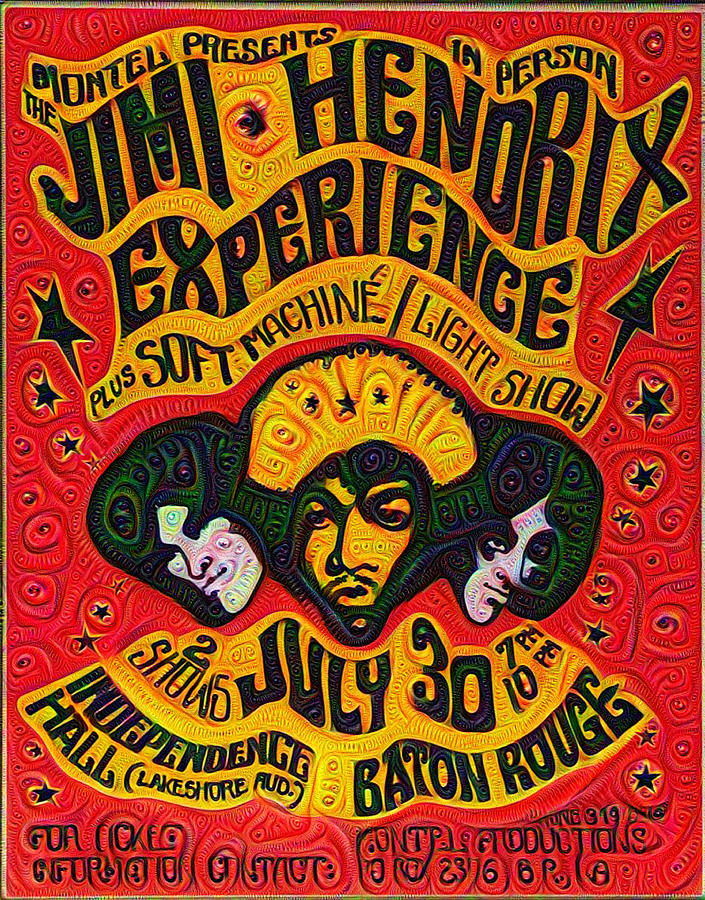Jimi Hendrix Experiance Poster Digital Art by Bill Cannon