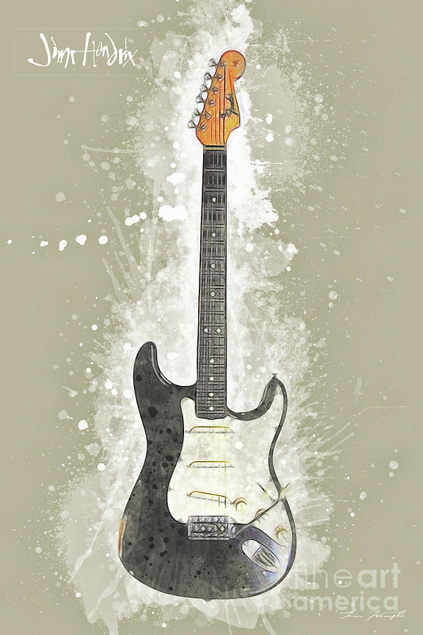 Jimi Hendrix Guitar Digital Art by Tim Wemple