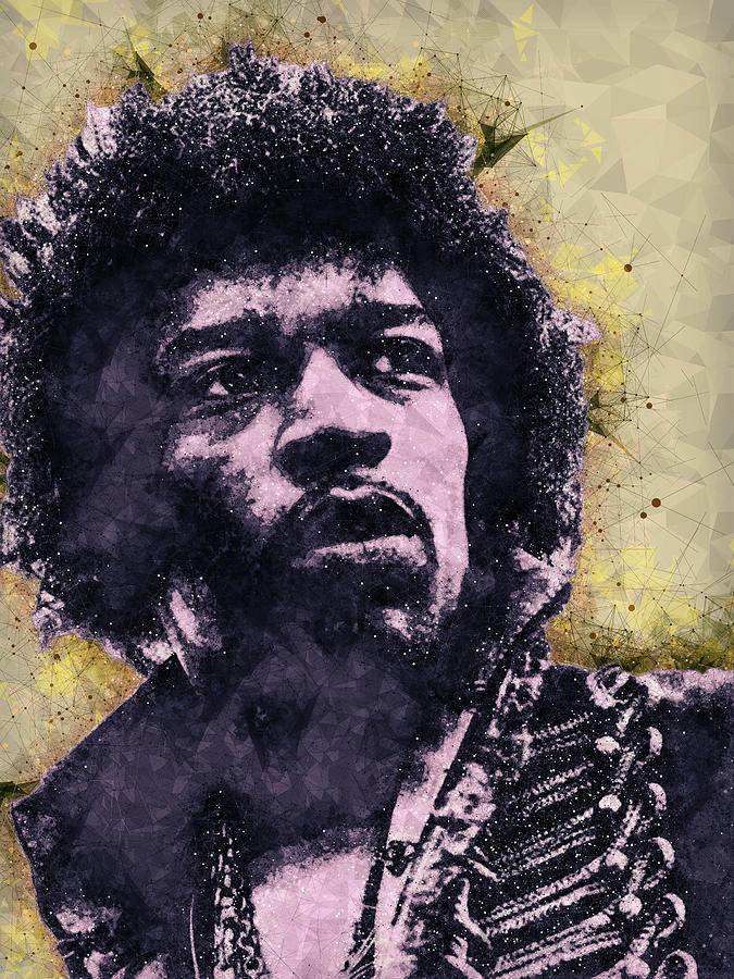 Jimi Hendrix Illustration Mixed Media by Studio Grafiikka