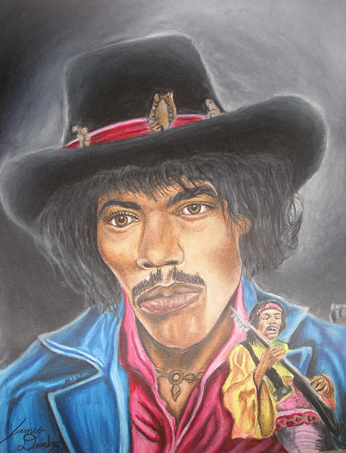 Jimi Hendrix Drawing by James Dunbar