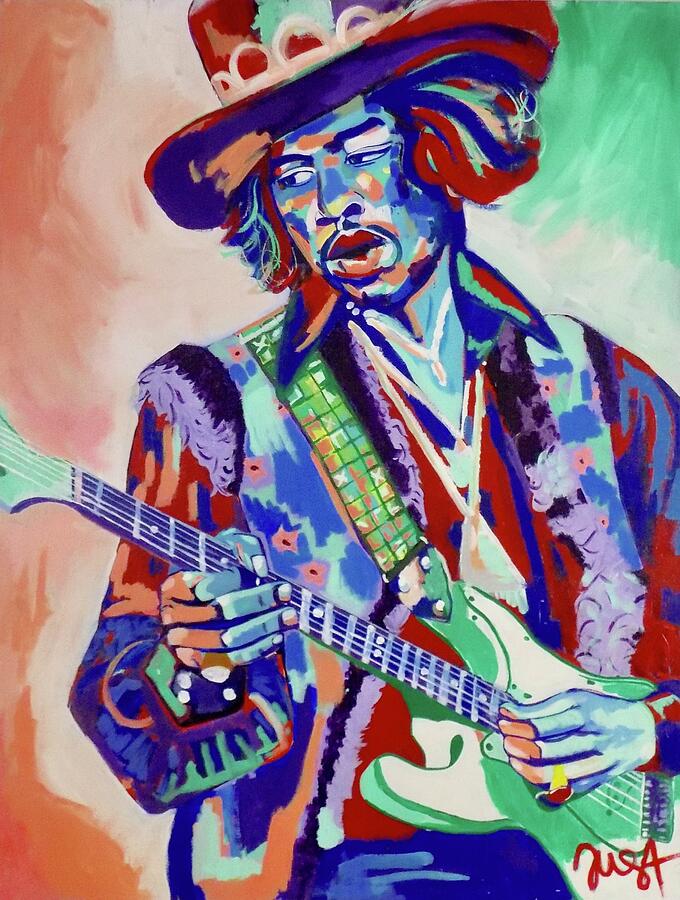 Jimi Hendrix Painting by Janice Westfall