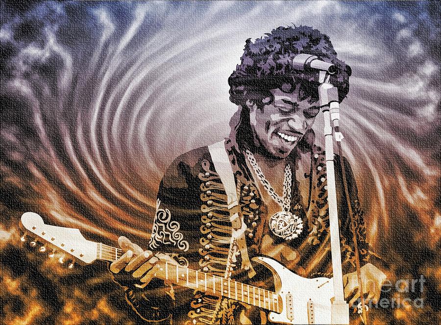 Jimi Hendrix - Legend Digital Art by Ian Gledhill