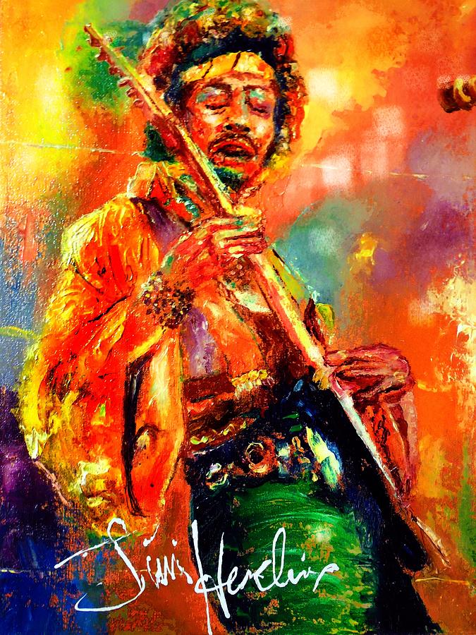 Jimi Hendrix Painting by Leland Castro