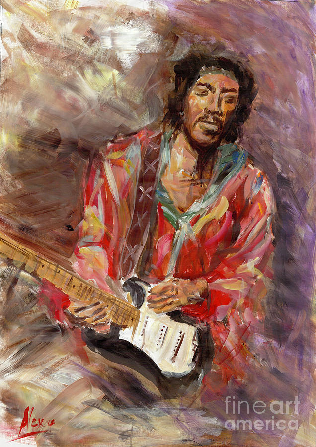 Jimi Hendrix Painting - Jimi Hendrix Live Atlanta by Alex Artman