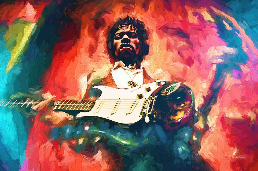 Jimi Hendrix  Painting by Louis Ferreira