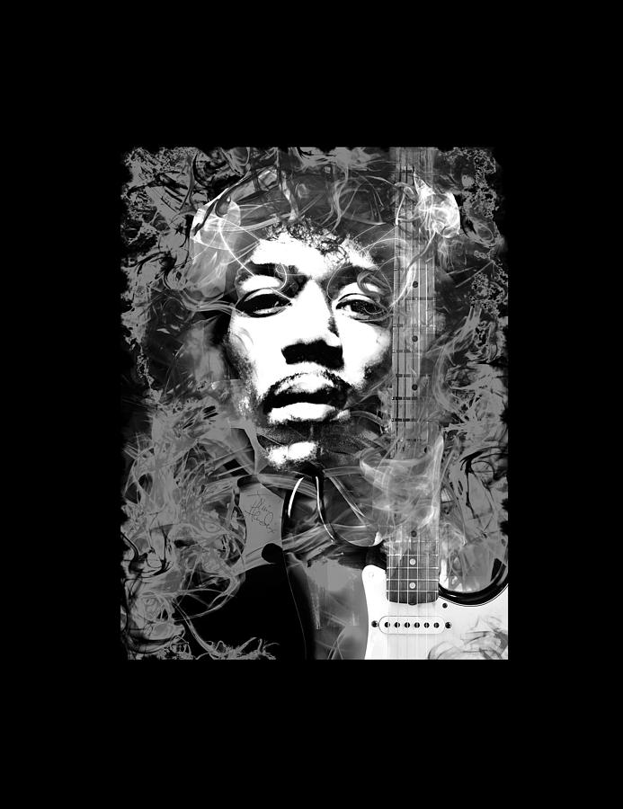 Jimi Hendrix Electric Guitarist Digital Art by Mal Bray - Fine Art America