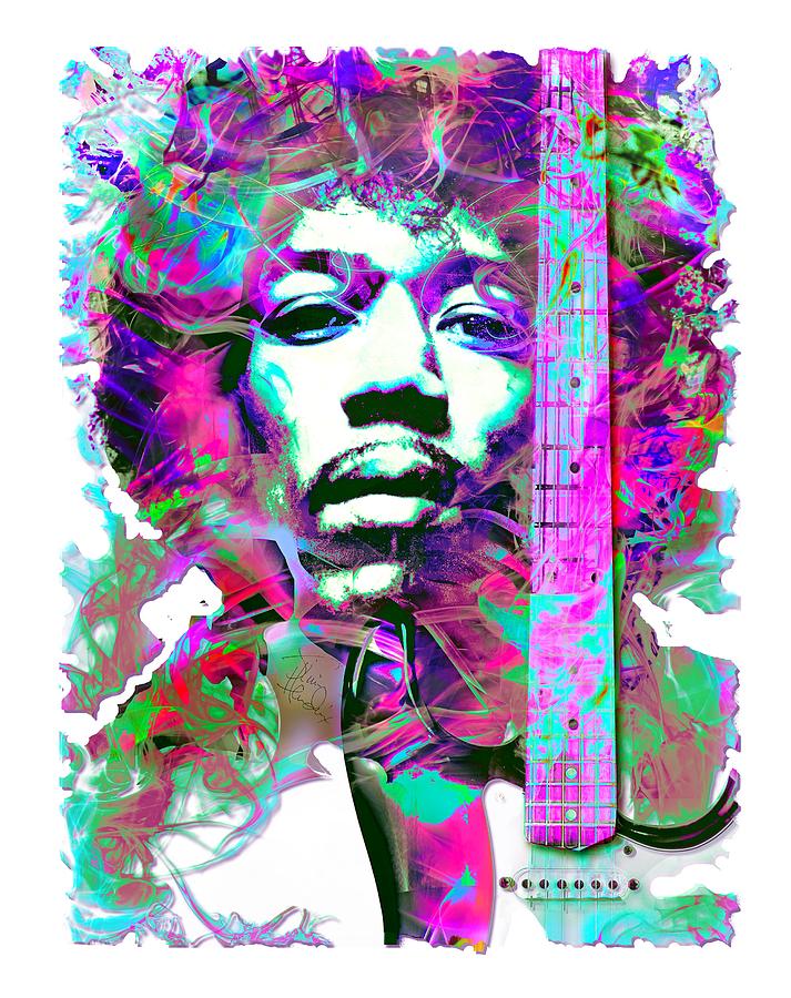 Jimi Hendrix Digital Art - Jimi Hendrix Musician by Mal Bray
