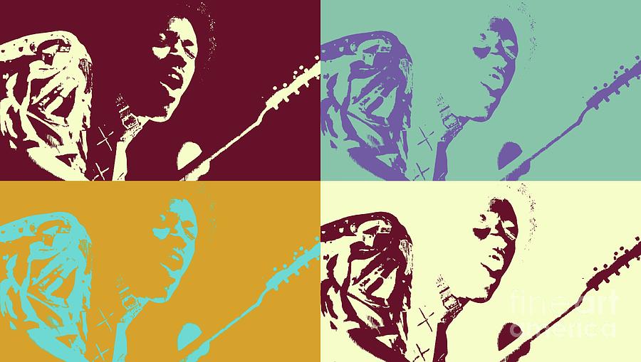 Jimi Hendrix - Pop Art # 2 Mixed Media