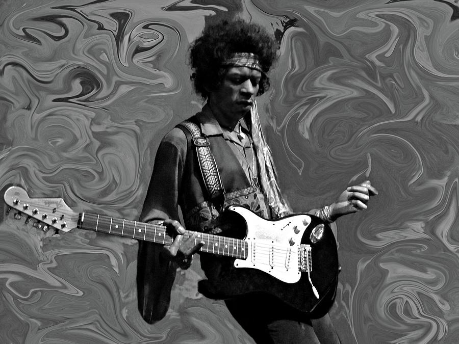 Jimi Hendrix Purple Haze B W Photograph by David Dehner