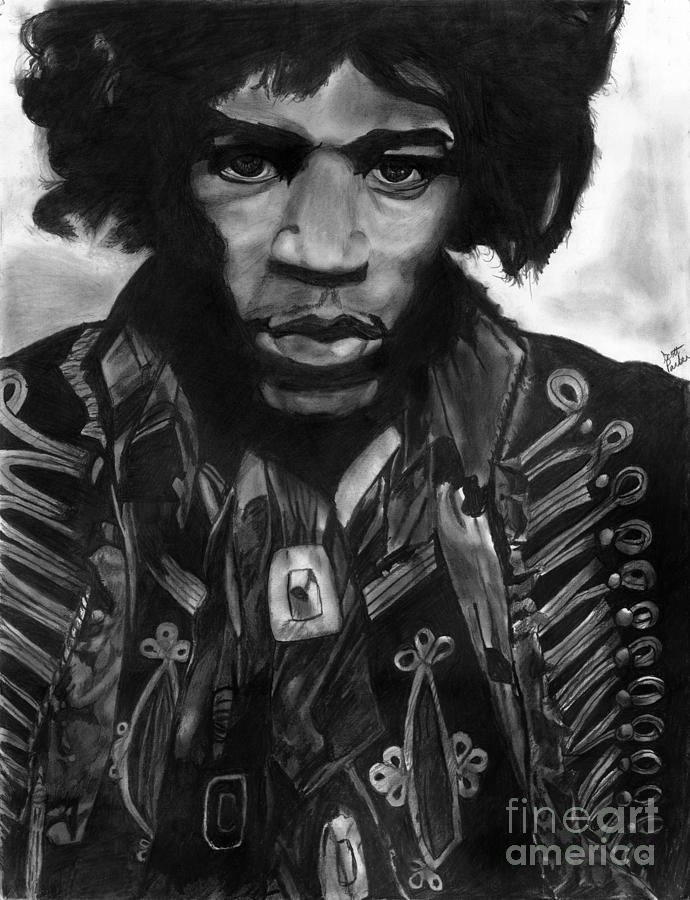 Jimi Hendrix Drawing by Scott Parker