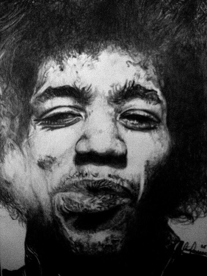 Jimi Hendrix Drawing - Jimi Hendrix by Sean Leonard