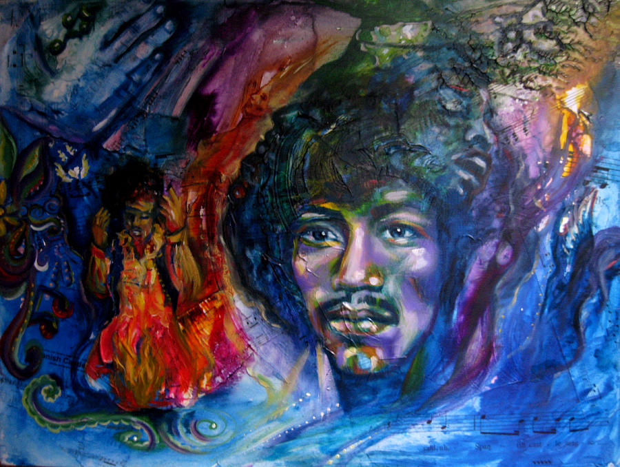 Jimi Hendrix Painting by Sofanya White