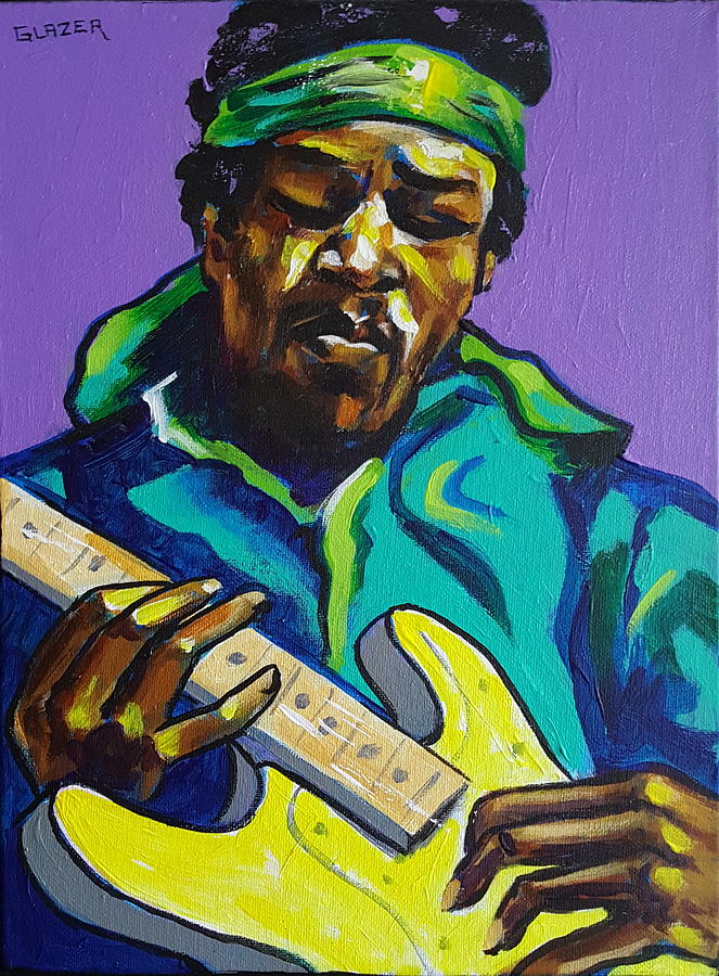 Jimi Hendrix Painting by Stuart Glazer