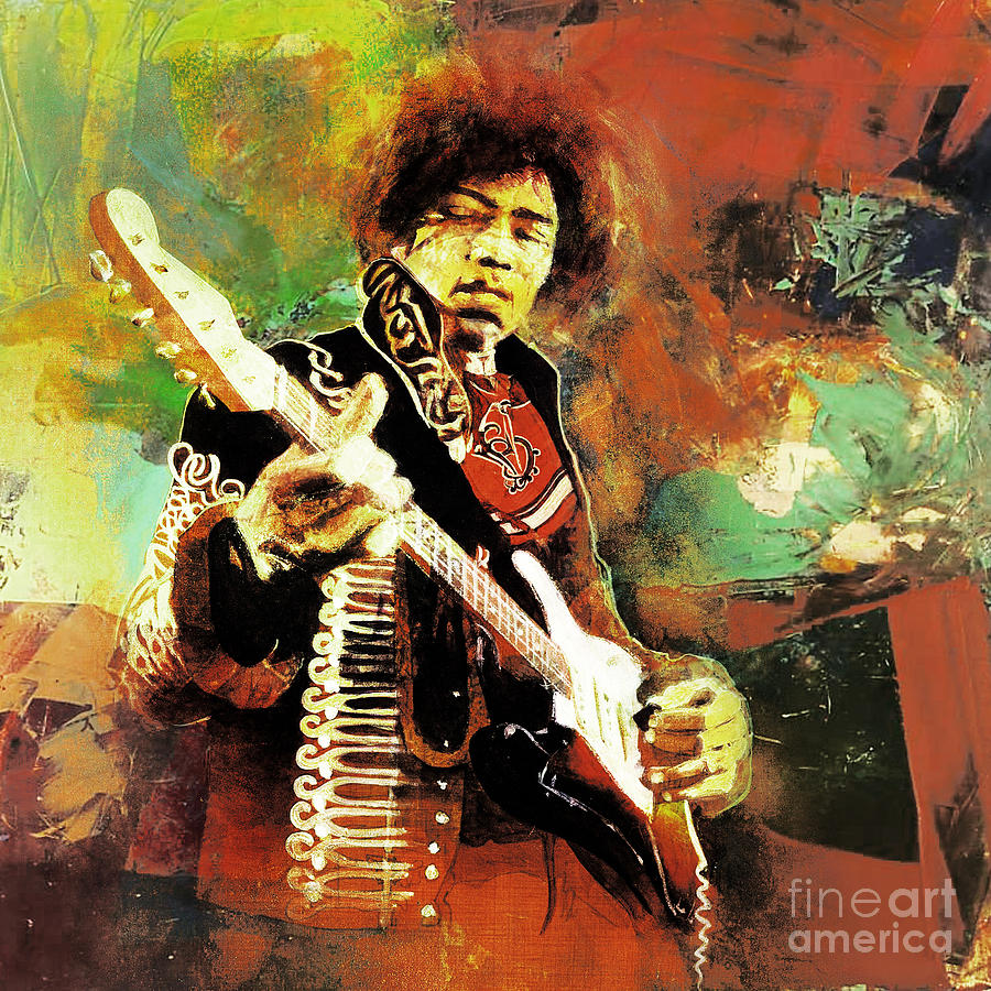 Jimi Hendrix the legend 01 Painting by Gull G