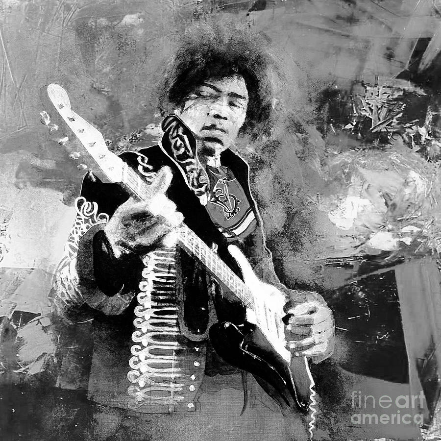 Jimi Hendrix the Legend 03 Painting by Gull G