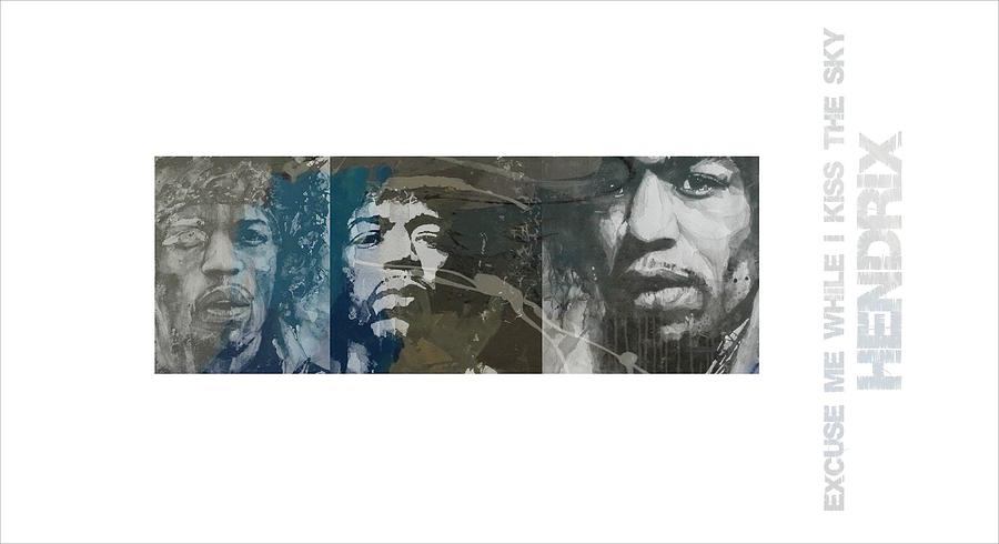 Jimi Hendrix Triptych Mixed Media by Paul Lovering