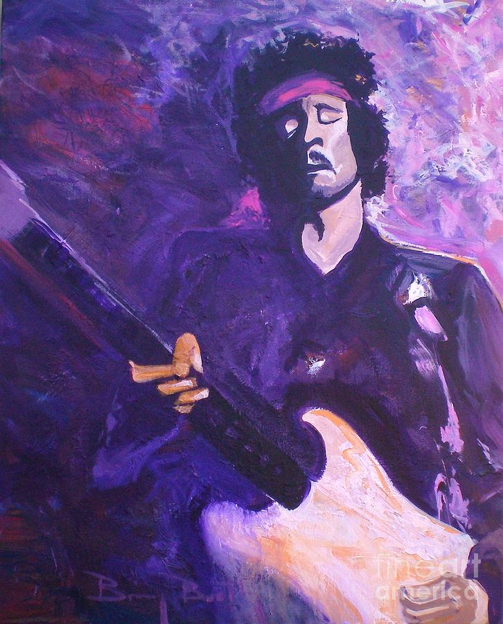 Jimi Hendrix Painting - Jimi jammin by Brian Booth