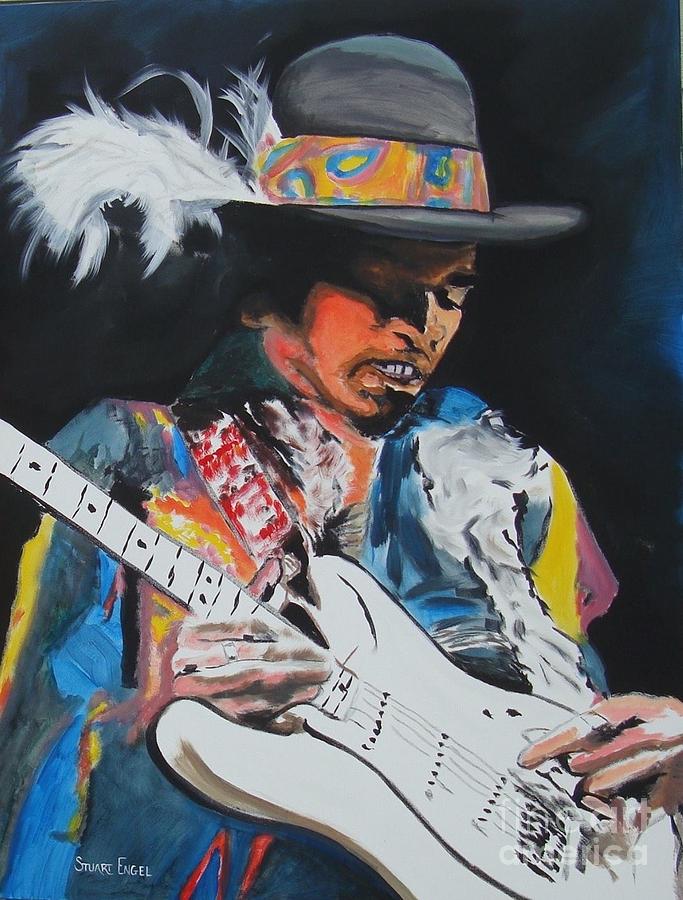Jimi Hendrix Painting - Jimi Splash by Stuart Engel