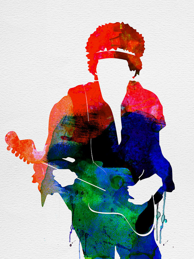 Jimi Hendrix Painting - Jimi Watercolor by Naxart Studio