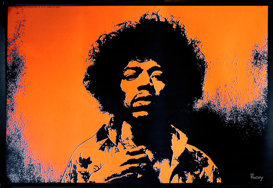 Popstar Digital Art - Jimmi Hendrix by Richy Popart