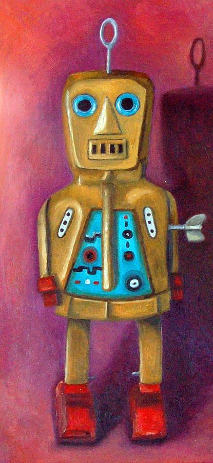 Jimmy Bob Robot Painting by Leah Saulnier The Painting Maniac