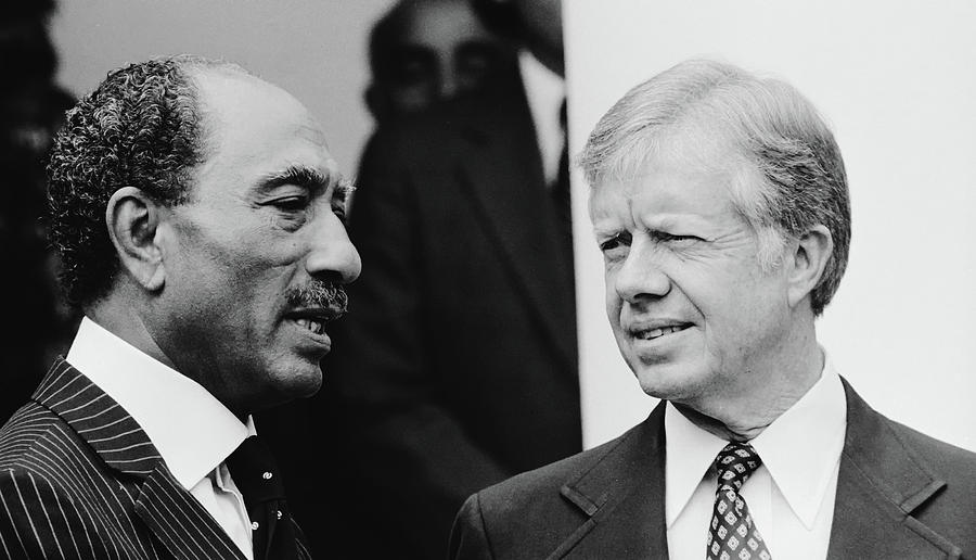 Jimmy Carter And Anwar Sadat 1980 Photograph by Mountain Dreams