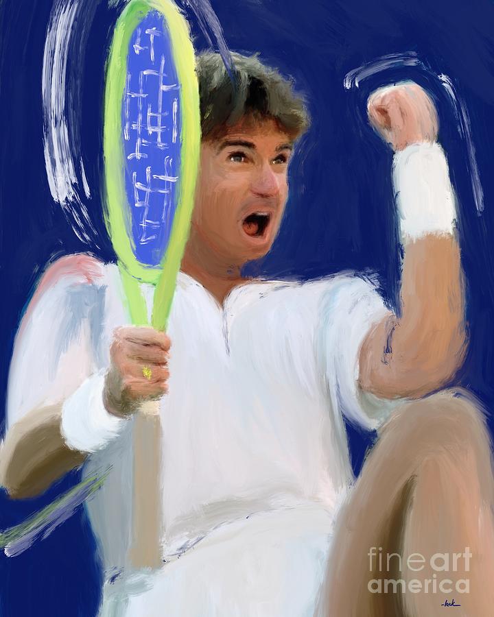 Jimmy Connors Painting by Jack Bunds Jimmy Connors Painting by Jack Bunds
