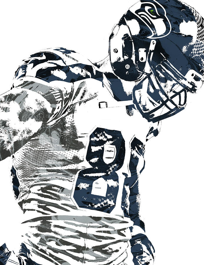 Bobby Wagner SEATTLE SEAHAWKS PIXEL ART 99 Art Print by Joe