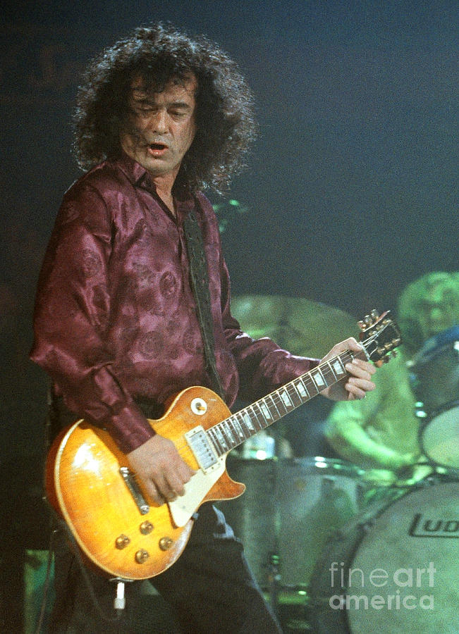 Robert Plant Photograph - Jimmy Page-0005 by Timothy Bischoff