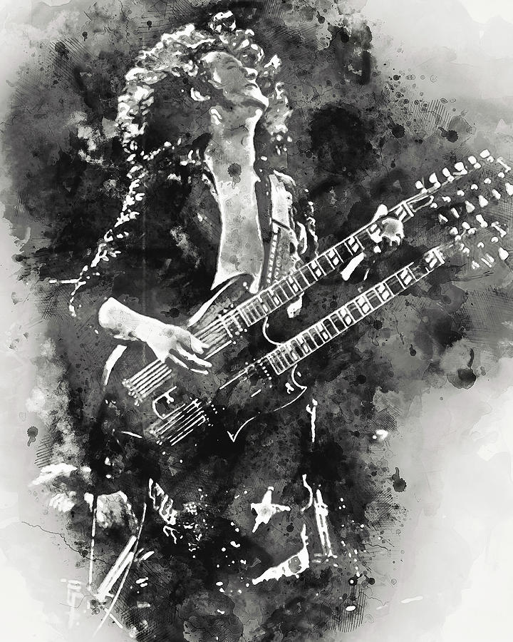 Jimmy Page - 01 Painting by AM FineArtPrints