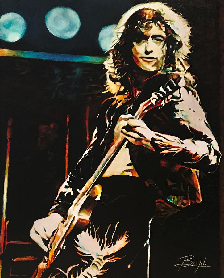 Jimmy Page Painting by Brian Normandeau