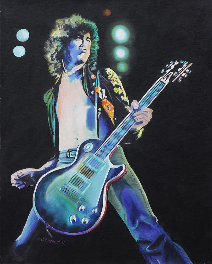 Jimmy Page Painting by Cecilia Brendel