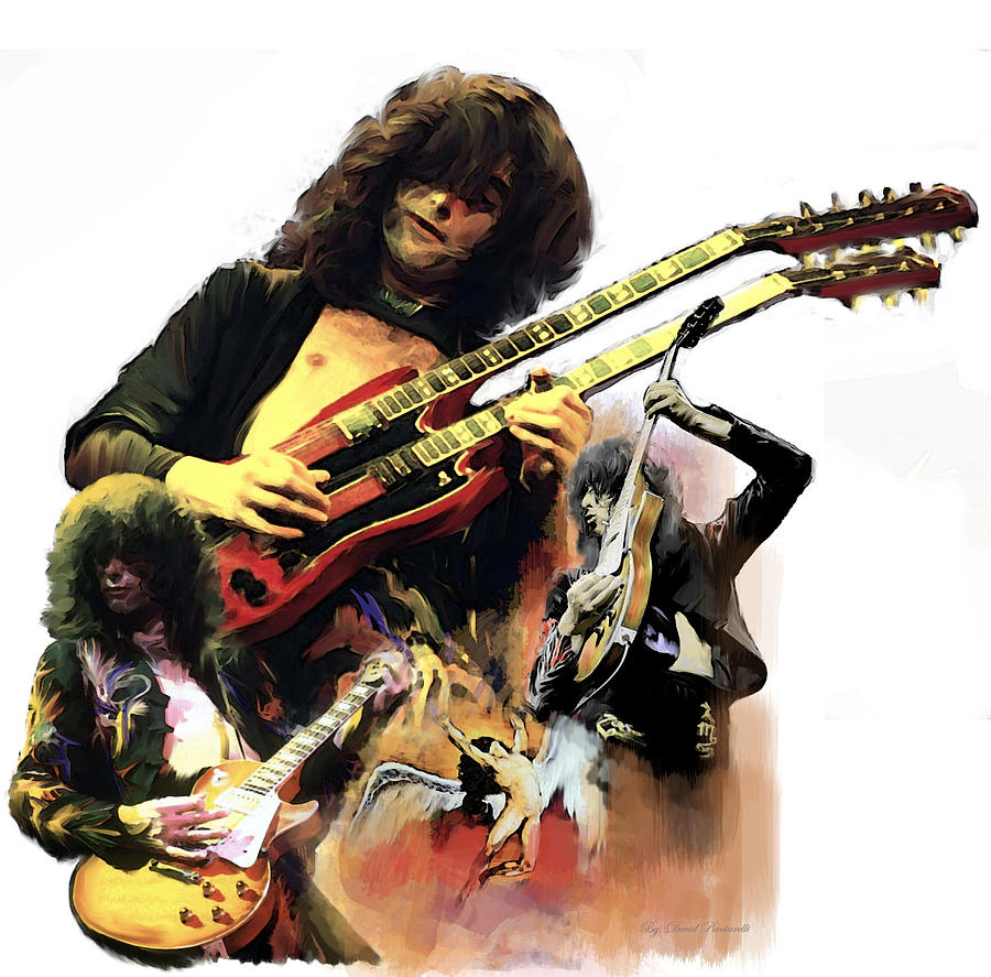 Jimmy Page Echoes Of Pompeii, II Painting by Iconic Images Art Gallery David Pucciarelli