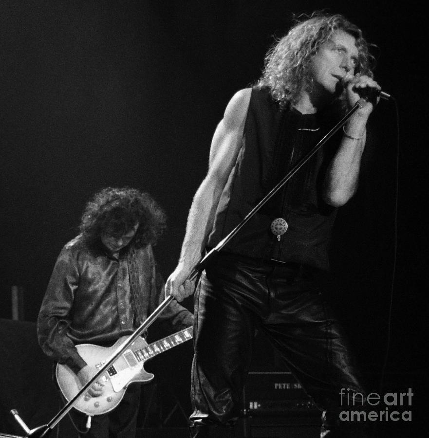 Robert Plant Photograph - Jimmy Page n Robert Plant-0015 by Timothy Bischoff