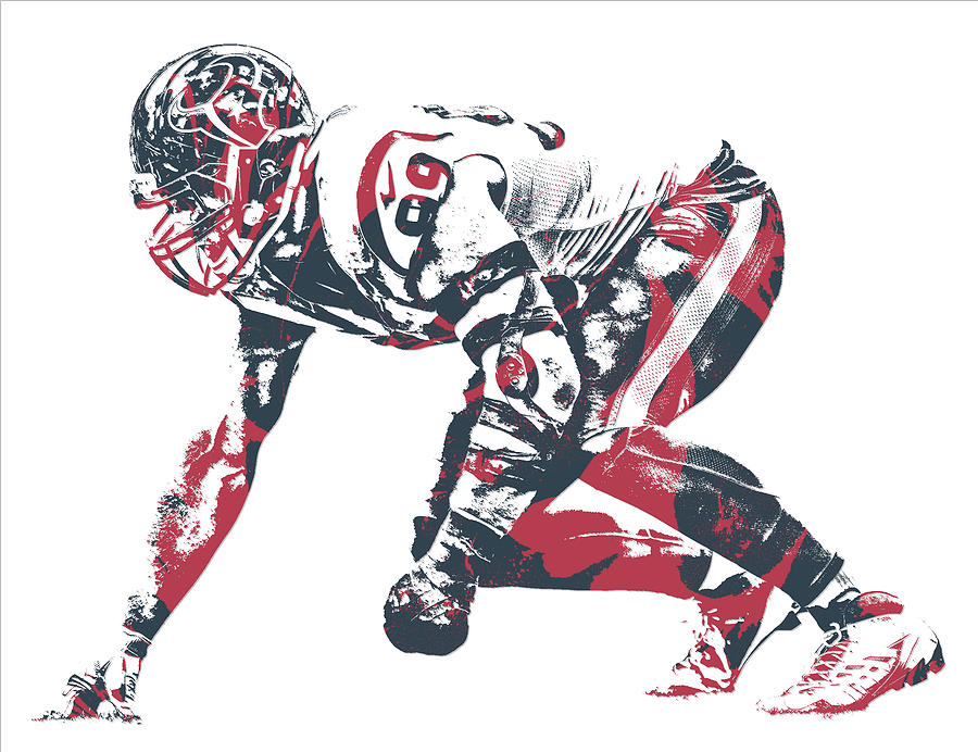 Jj Watt Wisconsin Badgers Art T-Shirt by Joe Hamilton - Pixels