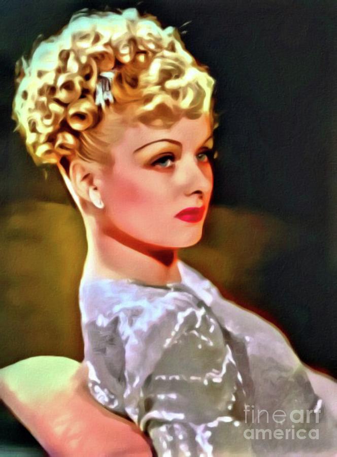 Joan Bennett, Hollywood Legend, Digital Art By Mary Bassett Digital Art