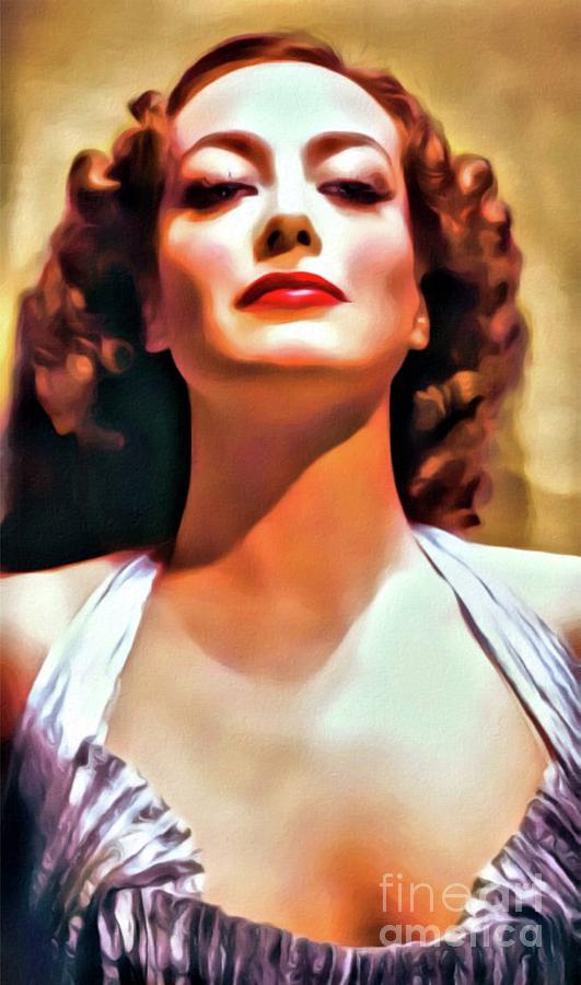 Joan Crawford, Hollywood Legend, Digital Art By Mary Bassett Digital Art