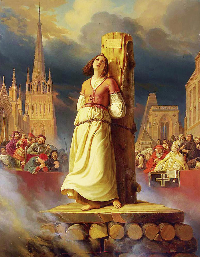 St Joan Of Arc Mixed Media - Joan of Arc at the Stake by Stilke Hermann Anton