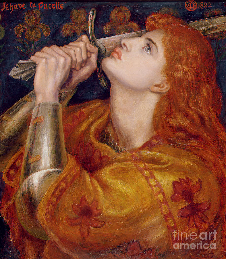 Portrait Painting - Joan of Arc by Dante Gabriel Rossetti