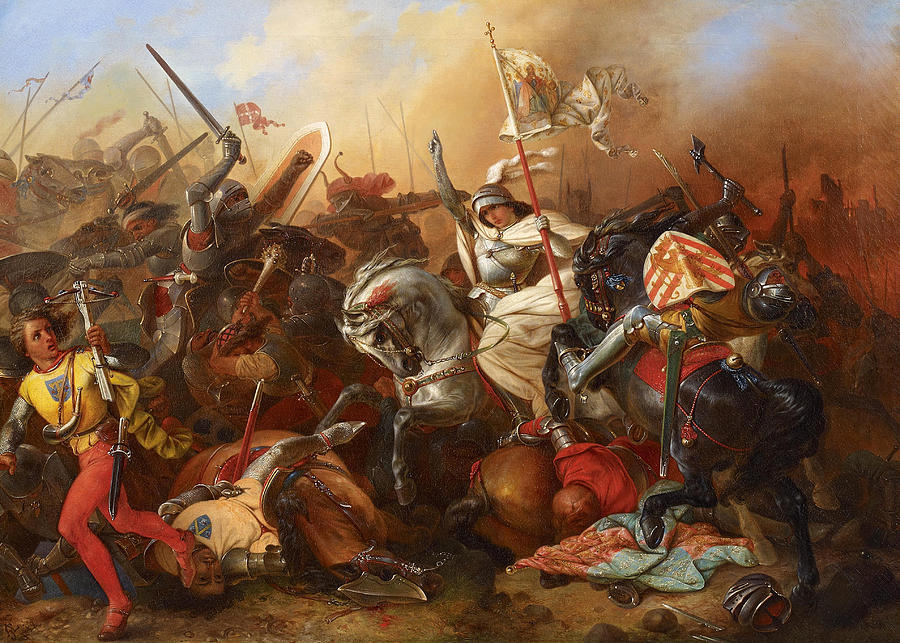 Joan of Arc in the Battle Painting by August Gustav Lasinsky