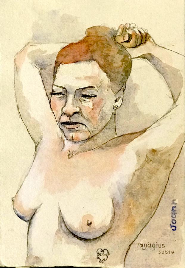 Joanna in Watercolour II Painting by Ray Agius